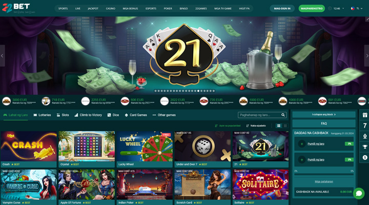 22BET Casino Games