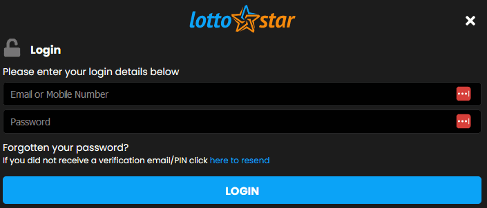lottostar login my account login