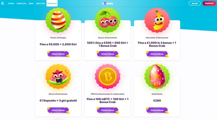 Prelievi con Nomini Casino