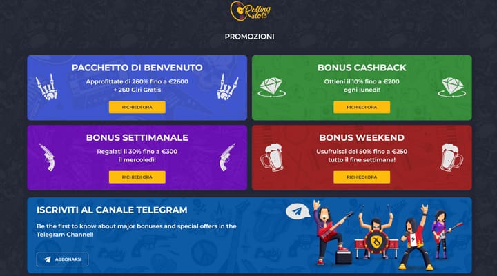 Rolling Slots Casino Bonuses